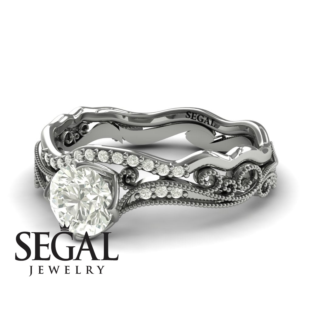 Unique Wedding Ring Sets Painter's Muse Bridal Set Diamond - Sophie no. 3